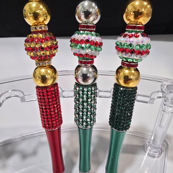 Pick-a-Pretty Holiday Pen by PenGwensPosh - Bling Bling + Ink Refill - Picture 1 of 7